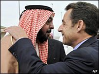 Sheikh Khalifa bin Zayed al-Nahayan and President Sarkozy